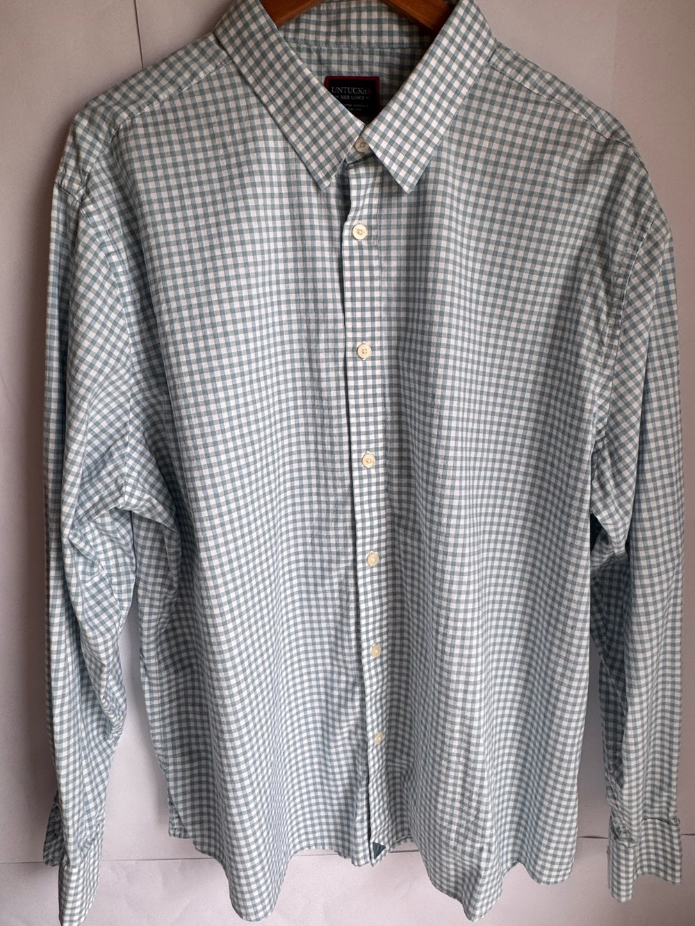 UNTUCKit Light Blue and White Gingham Button-Down Shirt